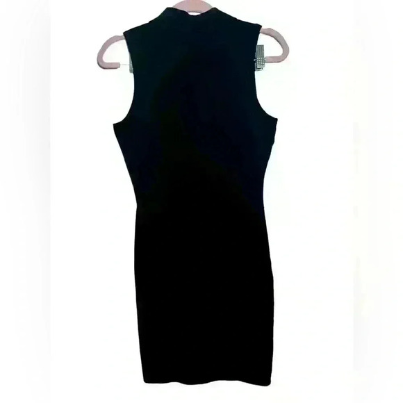 Broken Promises Black Sleeveless Collared Bodycon Graphic Polo Street Wear Dress - Picture 2 of 6